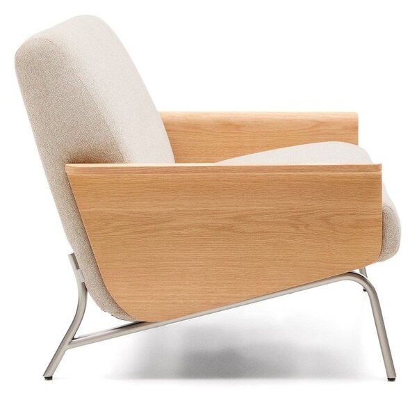 Beżowa sofa z tkaniny szenilowej 165 cm Amsen – Kave Home