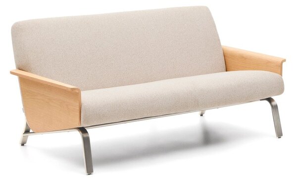 Beżowa sofa z tkaniny szenilowej 165 cm Amsen – Kave Home