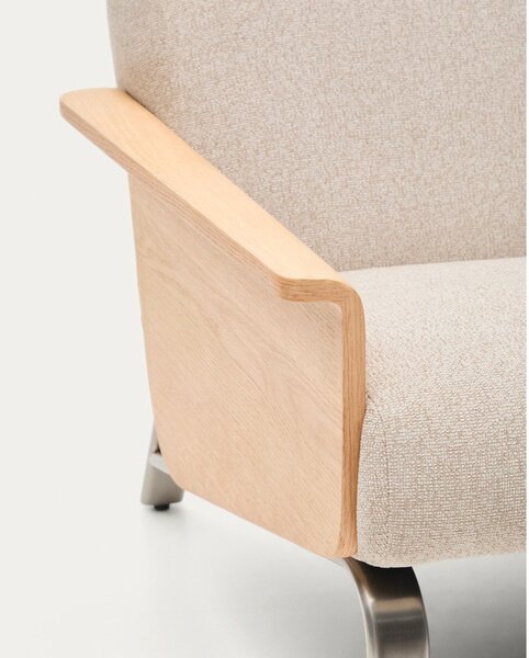 Beżowa sofa z tkaniny szenilowej 165 cm Amsen – Kave Home