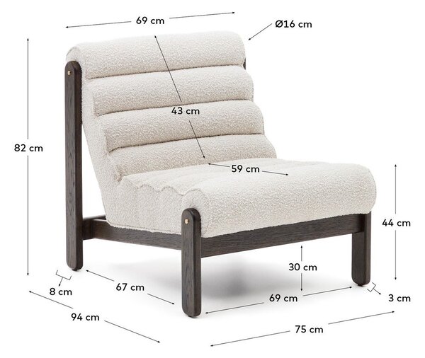 Biały fotel z materiału bouclé Magira – Kave Home