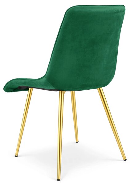 Zielone welurowe krzesło w stylu glamour L4-M45
