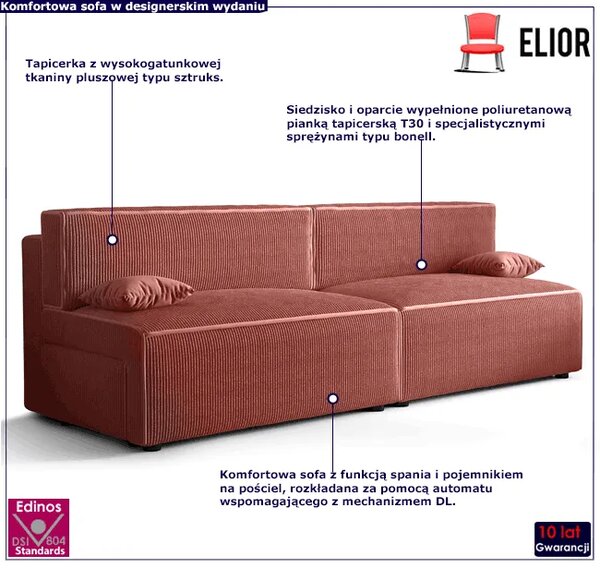 Różowa rozkładana sofa Z7-B52