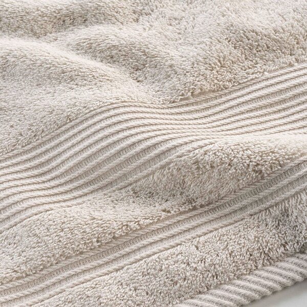 Beżowy bawełniany ręcznik kąpielowy frotte 70x130 cm Tendresse – douceur d'intérieur