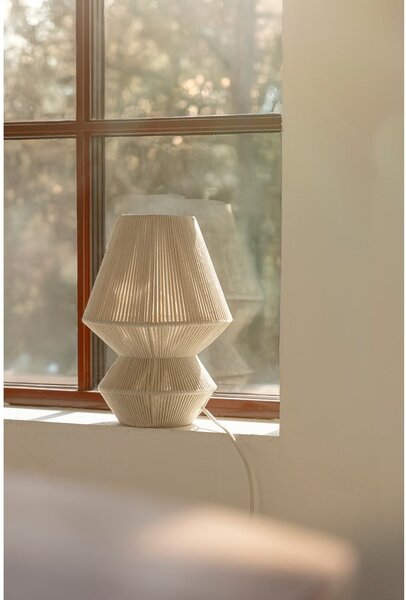 Lampa stołowa w naturalnym kolorze z tekstylnym kloszem (wysokość 34 cm) Razzo – Markslöjd