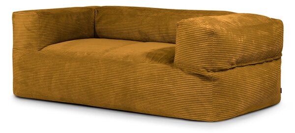 Musztardowy sztruksowy worek do siedzenia Sofa MooG – SLOWDOWN