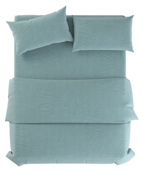 Jasnoniebieska lniana pościel dwuosobowa 200x200 cm Aqua – Native Natural