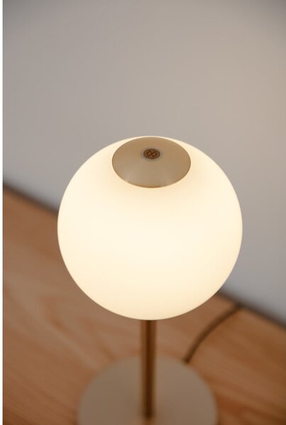 Metalowa lampa stołowa LED w kolorze mosiądzu ze ściemniaczem i szklanym kloszem (wysokość 37 cm) Audrey Table – UMAGE