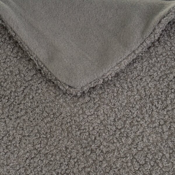 Szary koc z materiału sherpa 130x160 cm Sherpa Bouclé – Casa Selección