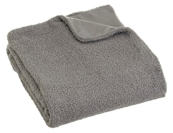 Szary koc z materiału sherpa 130x160 cm Sherpa Bouclé – Casa Selección