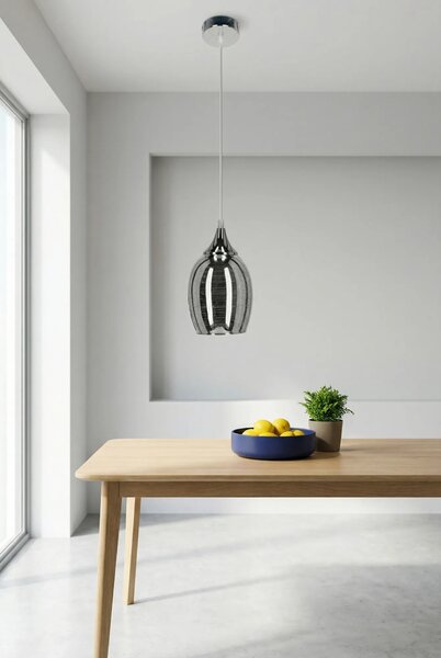 Nowoczesna wisząca lampa ze szklanym kloszem - D145 H3-T62
