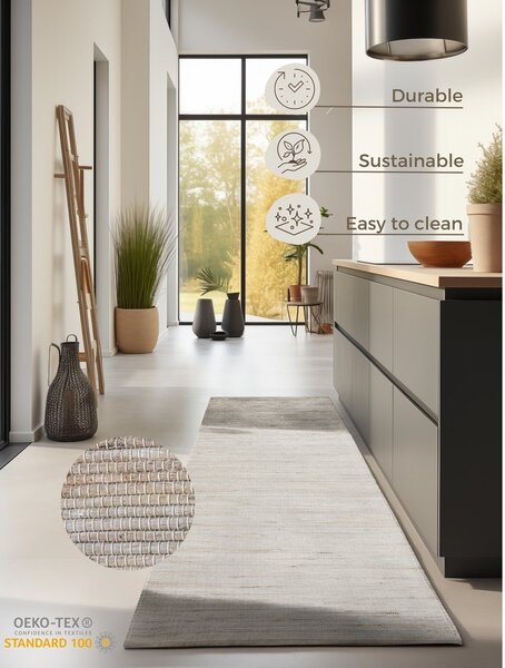 Chodnik z mieszanki juty dwustronny/tkany ręcznie w jasnym naturalnym kolorze 80x200 cm Handloom – Hanse Home