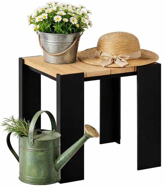 Drewniany kwadratowy taboret ogrodowy C1-W98