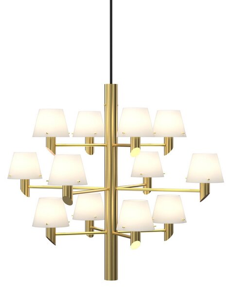 Żyrandol Herstal, Gil, ściemnialny, złoty | mosiężny, salon, metal, design