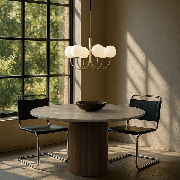 Żyrandol Herstal, BALLON, ściemnialny, złoty | mosiężny, salon, metal, design