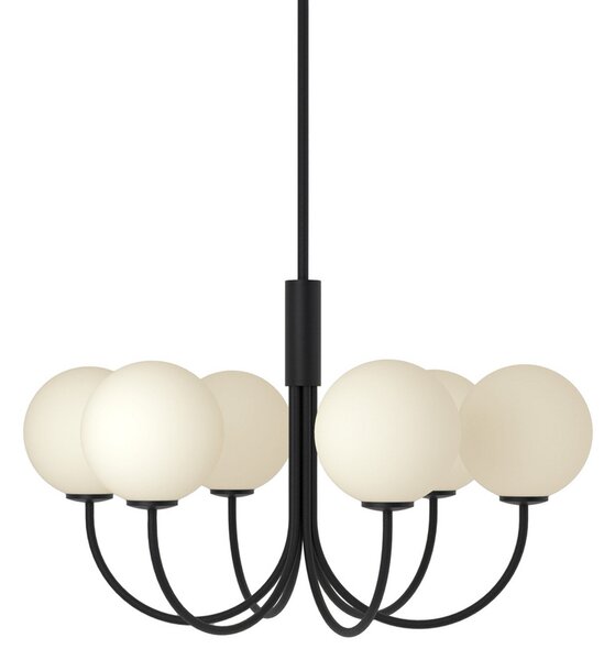 Żyrandol Herstal, BALLON, ściemnialny, czarny, salon, metal, design