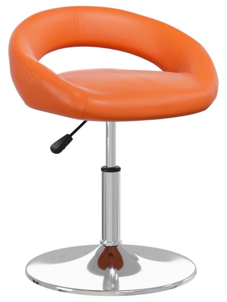 Obrotowe krzesło stołowe, pomarańczowe, sztuczna skóra