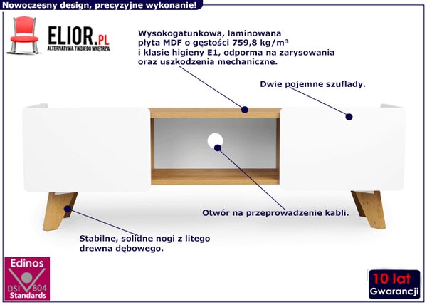 Skandynawska szafka RTV na nóżkach T0-Z88