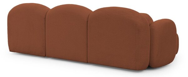 Narożnik z materiału bouclé (lewostronny/z szezlongiem) w kolorze terakoty Orbit – Ropez