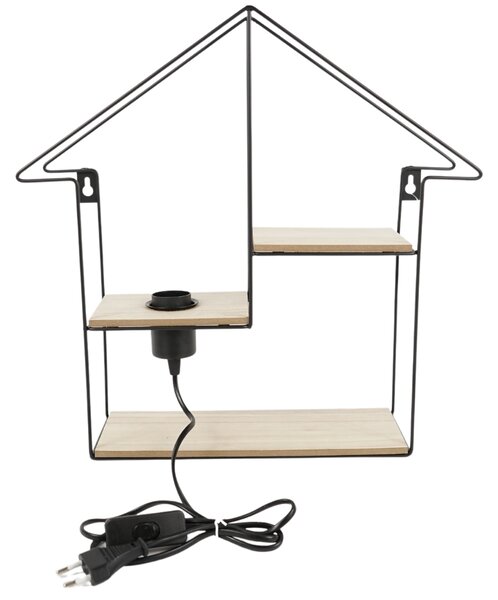 Półka ścienna z lampką HOUSE, 40 cm