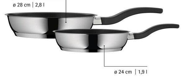 Patelnie z powłoką ceramiczną ze stali nierdzewnej zestaw 2 szt. ø 28 cm Devil – WMF