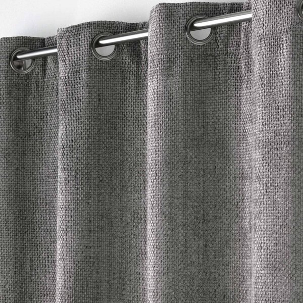 Antracytowa zasłona z szenilu 140x260 cm Leo – douceur d'intérieur