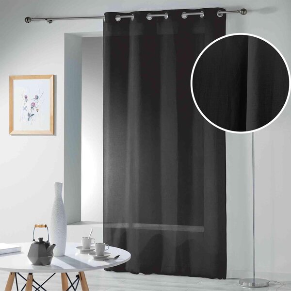 Czarna firanka 140x280 cm Telma – douceur d'intérieur