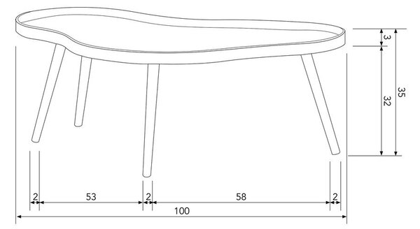 Stolik 58x100 cm Mae – WOOOD