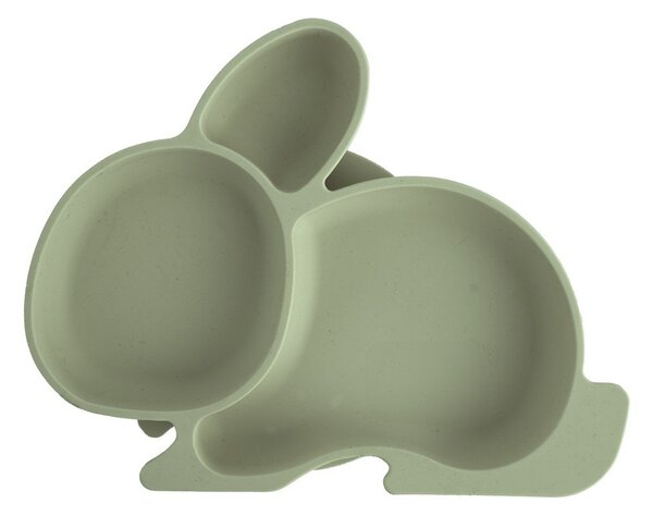 Szałwiowy silikonowy talerz dla dzieci 18x23 cm Bunny – Orion