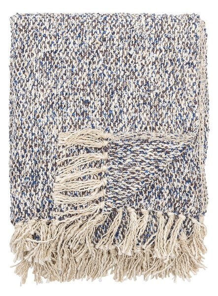 Szaroniebieski koc z mieszanki lnu 130x160 cm Ocean – Bloomingville