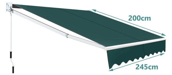 Składana markiza balkonowa zielona 245 x 200 cm