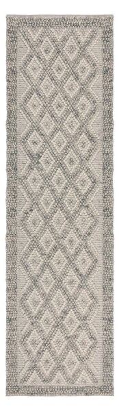 Szary chodnik z mieszanki wełny tkany ręcznie 60x230 cm Minerals Diamond – Flair Rugs