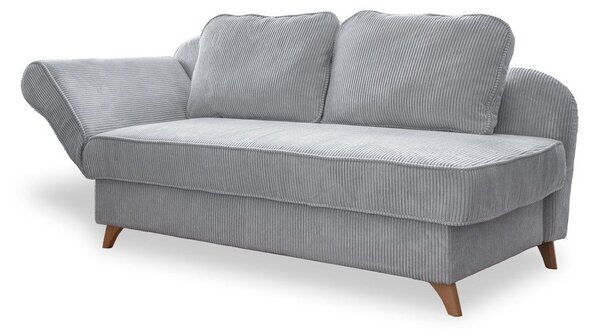Jasnoszary sztruksowy szezlong (lewostronny) Chic Charlotte – Miuform