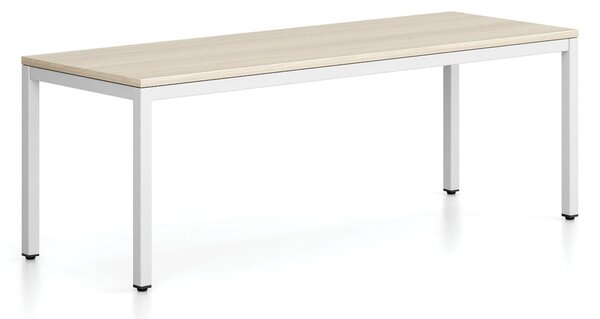 Ławka FRAME, podstawa biała, 1685 x 404 x 468 mm, dąb naturalny