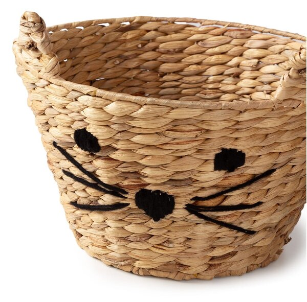 Dziecięcy kosz na zabawki z hiacyntu wodnego w naturalnym kolorze ø 35x26 cm Cat – Compactor
