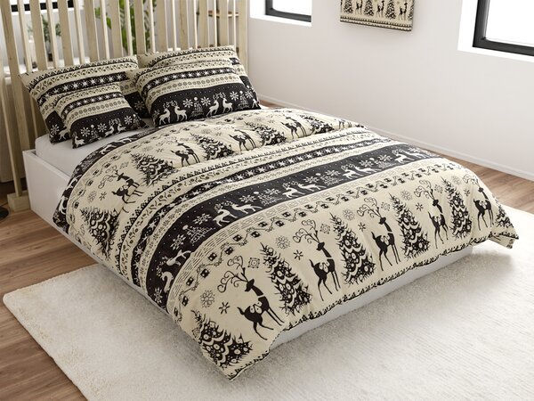 Pościel z mikropluszu WINTER DEER szare Rozmiar pościeli: 2 szt 70 x 90 cm | 200 x 220 cm