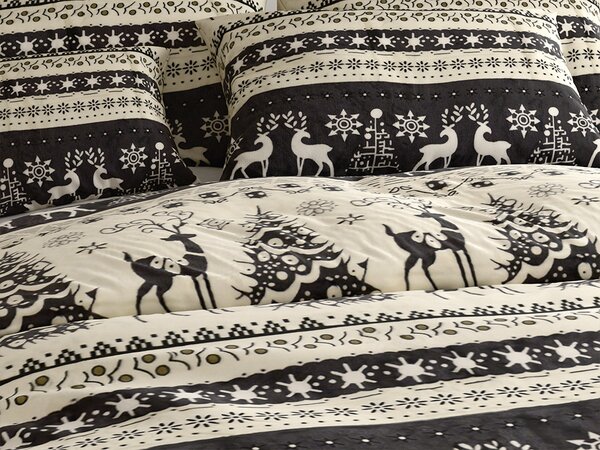 Pościel z mikropluszu WINTER DEER szare Rozmiar pościeli: 2 szt 70 x 90 cm | 200 x 220 cm