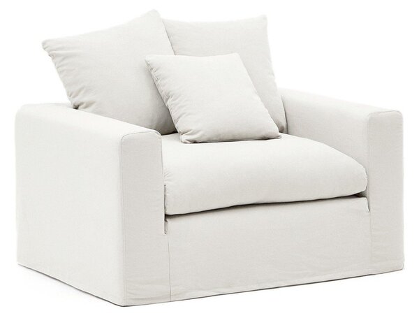 Biały lniany fotel Nora – Kave Home