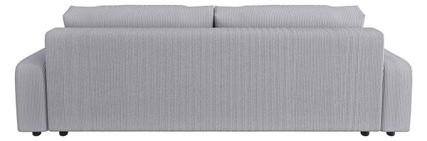 Jasnoszara sztruksowa rozkładana sofa ze schowkiem 234 cm Sara – Ropez