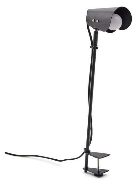 Czarna metalowa lampa stołowa z klipsem (wysokość 51 cm) Jula – Kave Home