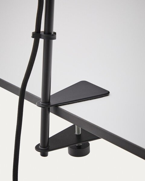 Czarna metalowa lampa stołowa z klipsem (wysokość 51 cm) Jula – Kave Home