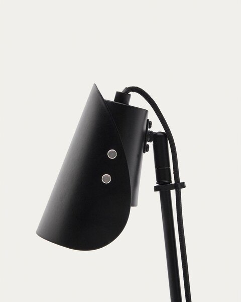 Czarna metalowa lampa stołowa z klipsem (wysokość 51 cm) Jula – Kave Home