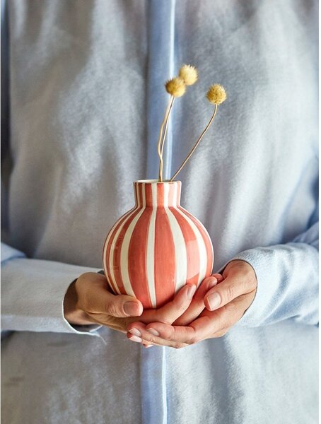 Pomarańczowy ręcznie malowany wazon z dolomitu (wysokość 11 cm) Fian – Bloomingville