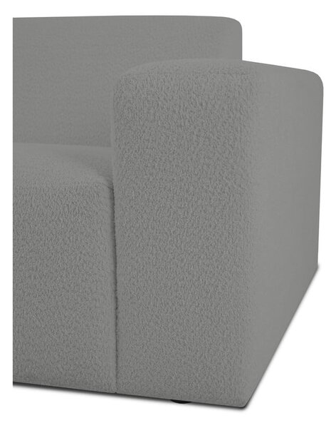 Szary narożnik z materiału bouclé (lewostronny) Roxy – Scandic