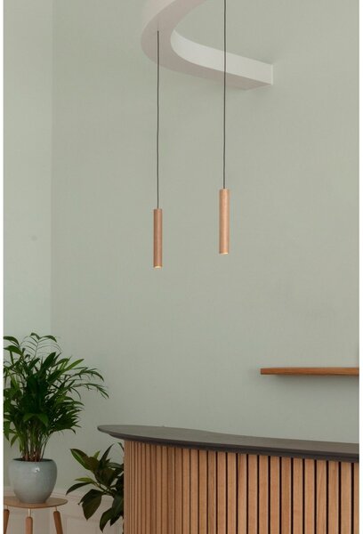 Lampa wisząca LED z drewnianym kloszem ø 3 cm Chimes – UMAGE