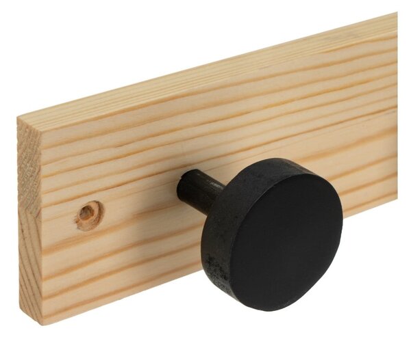 Wieszak ścienny z litego drewna sosnowego w czarno-naturalnym kolorze 40 cm Anillos – Casa Selección