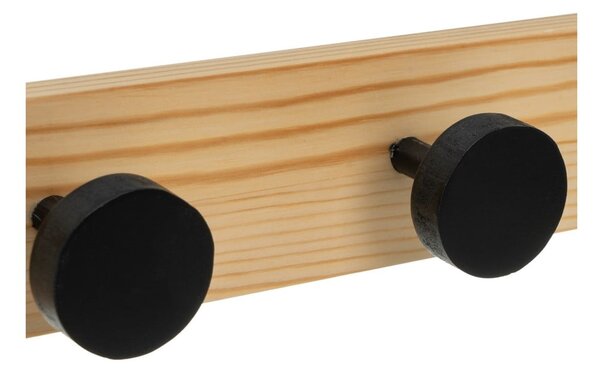 Wieszak ścienny z litego drewna sosnowego w czarno-naturalnym kolorze 40 cm Anillos – Casa Selección