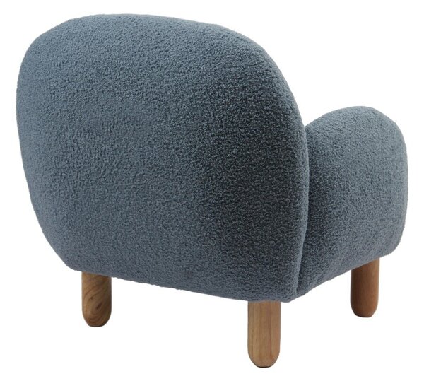 Niebieski fotel dziecięcy z materiału bouclé Rocky – Vipack