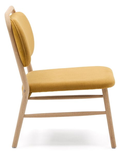 Musztardowy fotel z tkaniny szenilowej Helda – Kave Home