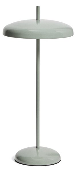 Jasnozielona lampa stołowa LED ze ściemniaczem z metalowym kloszem (wysokość 35 cm) Porte – Kave Home