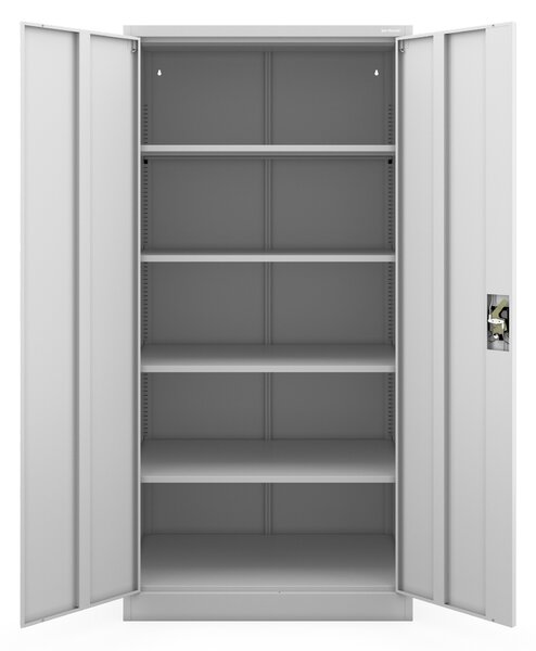 Szafa biurowa metalowa głęboka na dokumenty szara, 900x1850x600 mm: JAN D600